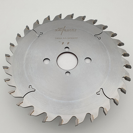 Пильный диск для раскроечных центров подрезной 180x4.3-5.5/3.2x30 Z28 RED SAMURAI